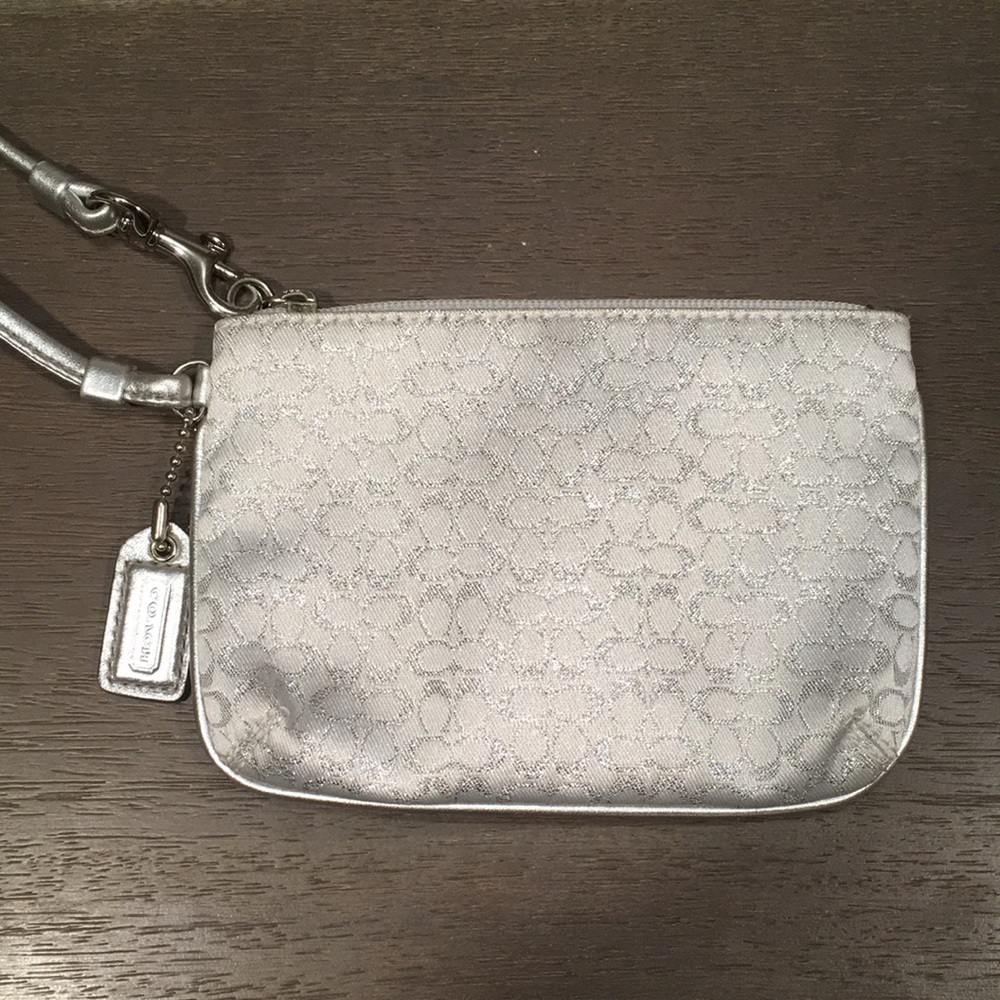 Coach wristlet, silver